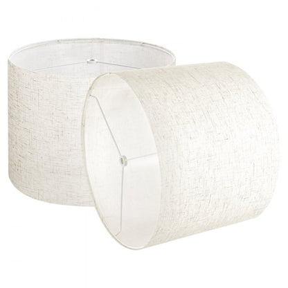 Drum Lamp Shade 2 Set 33 x 33 x 25 cm Medium Round Lampshade (Light Linen)
