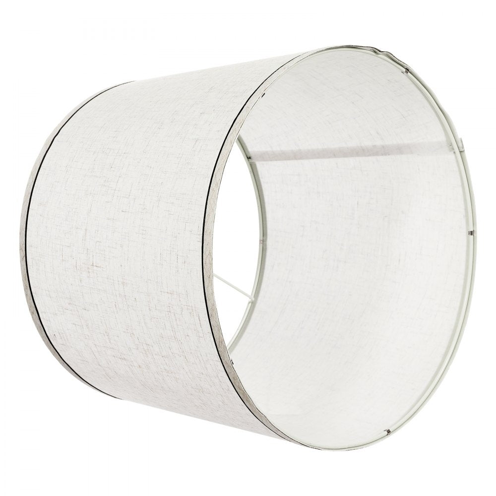Lamp Shade 2 Set with Harp 29 x 32 x 24.5 cm (Light Linen with Black Edge)