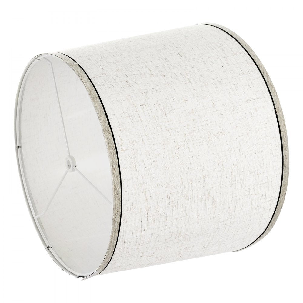 Lamp Shade 2 Set with Harp 29 x 32 x 24.5 cm (Light Linen with Black Edge)