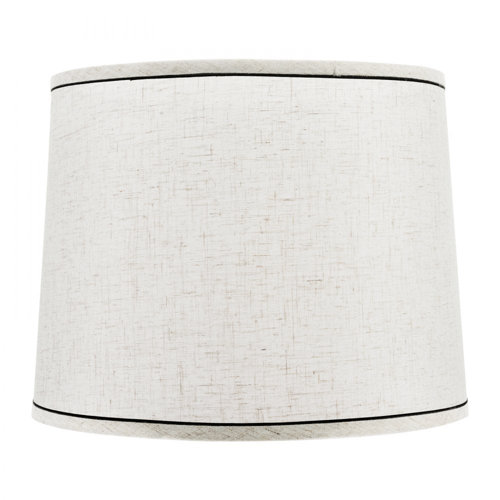 Lamp Shade 2 Set with Harp 29 x 32 x 24.5 cm (Light Linen with Black Edge)