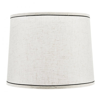 Lamp Shade 2 Set with Harp 29 x 32 x 24.5 cm (Light Linen with Black Edge)