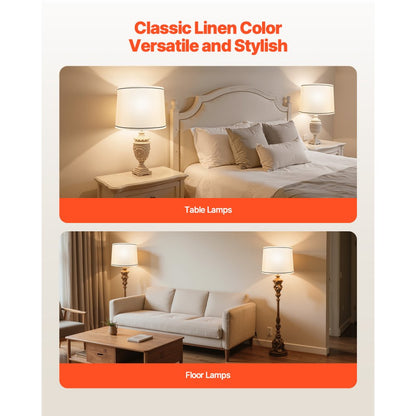 Lamp Shade 2 Set 29 x 32 x 24.5 cm Medium Lampshade with Harp (White)