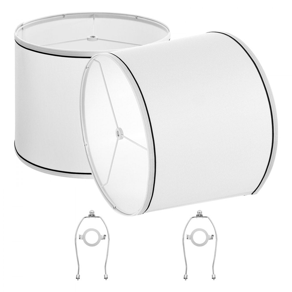 Lamp Shade 2 Set 29 x 32 x 24.5 cm Medium Lampshade with Harp (White)