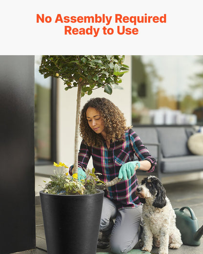 VEVOR Tall Planter Set of 2 Round Tapered Plant Pots 59 cm for Outdoor Indoor