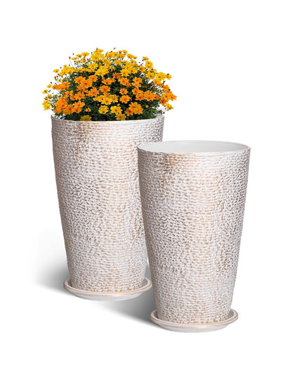 VEVOR Tall Planter Set of 2 Round Tapered Plant Pots 53 cm for Outdoor Indoor