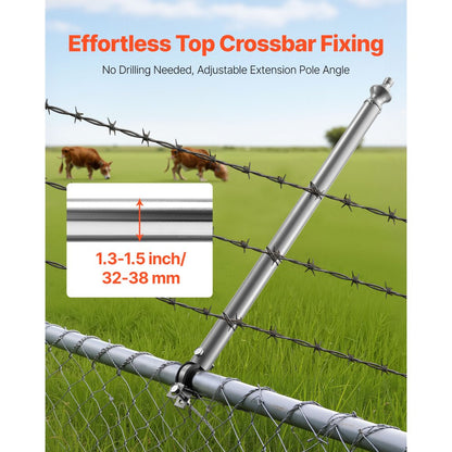 18Packs 695 mm Chain Link Fence Extender for 32-38 mm Top Rail U Bracket