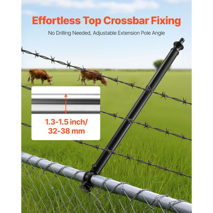 9 Packs 695 mm Chain Link Fence Extender for 32-38 mm Top Rail U Bracket
