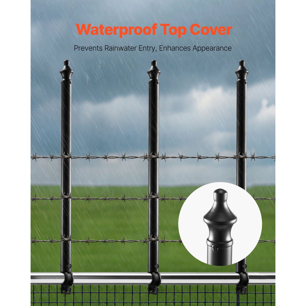 9 Packs 695 mm Chain Link Fence Extender for 32-38 mm Top Rail U Bracket