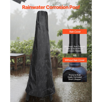 508mm Chiminea Outdoor Wood Burning Firepit with Grill Mesh & Chimney Coat