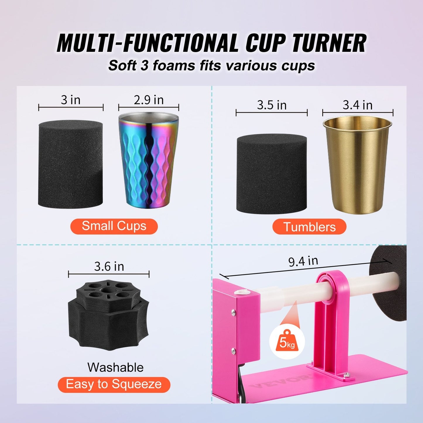 Cup & Pen Turner with Epoxy Kit for Beginners, Low-Noise Motor, Easy Setup