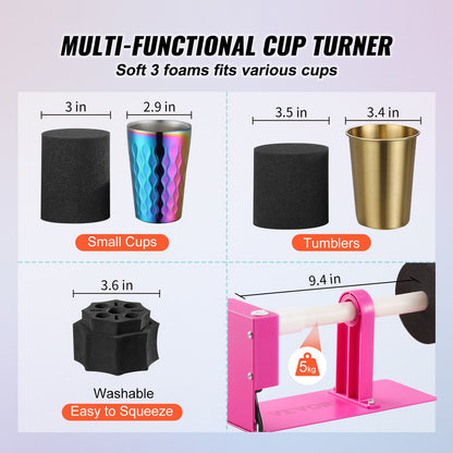 Cup & Pen Turner with Epoxy Kit for Beginners, Low-Noise Motor, Easy Setup
