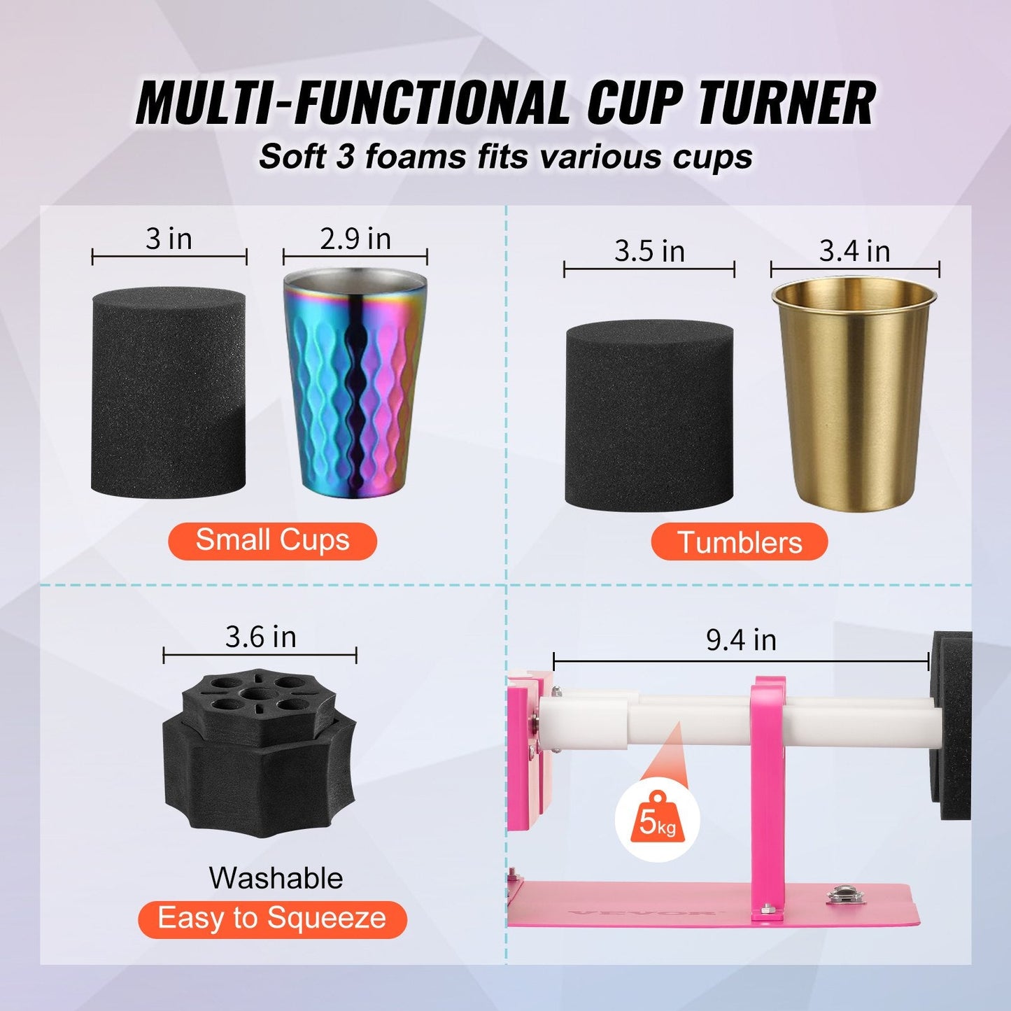 Dual Arm Cup & Pen Turner with Epoxy Kit for DIY Beginners, 5 kg Load Capacity