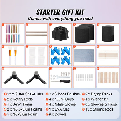 Dual Arm Cup & Pen Turner with Epoxy Kit for DIY Beginners, 5 kg Load Capacity