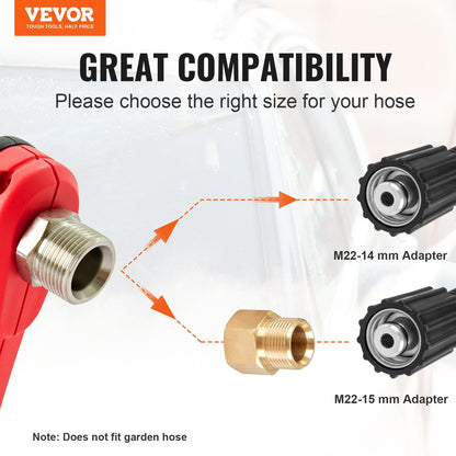 High-Pressure Power Washer Gun with 3 Extension Rods and 5 Nozzles, 4000 PSI