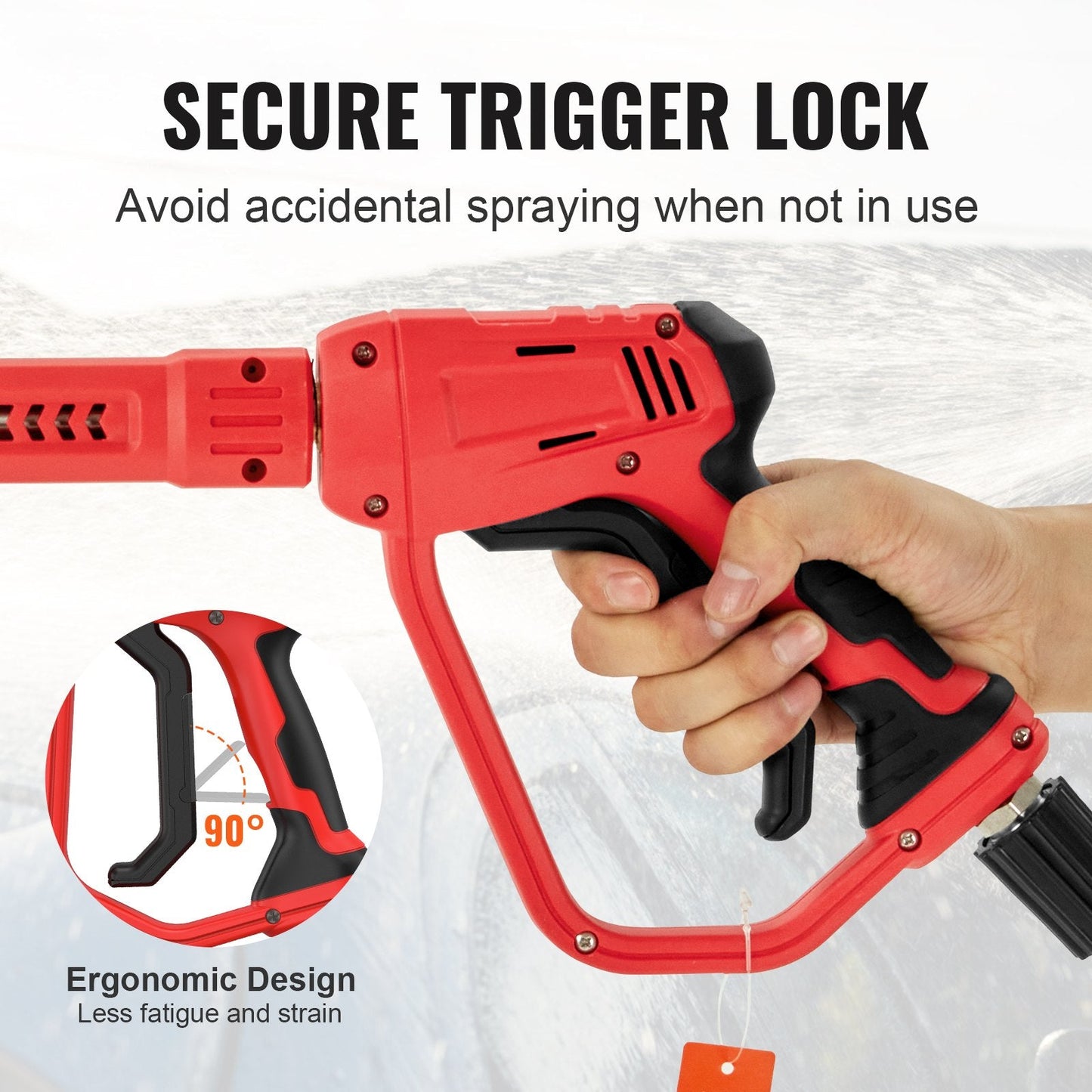 High-Pressure Power Washer Gun with 3 Extension Rods and 5 Nozzles, 4000 PSI