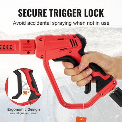 High-Pressure Power Washer Gun with 3 Extension Rods and 5 Nozzles, 4000 PSI