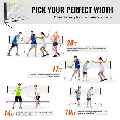 Adjustable Multi-Sport Net, 3m Wide, Portable with Stand and Carry Bag
