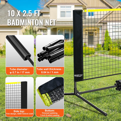 Adjustable Multi-Sport Net, 3m Wide, Portable with Stand and Carry Bag