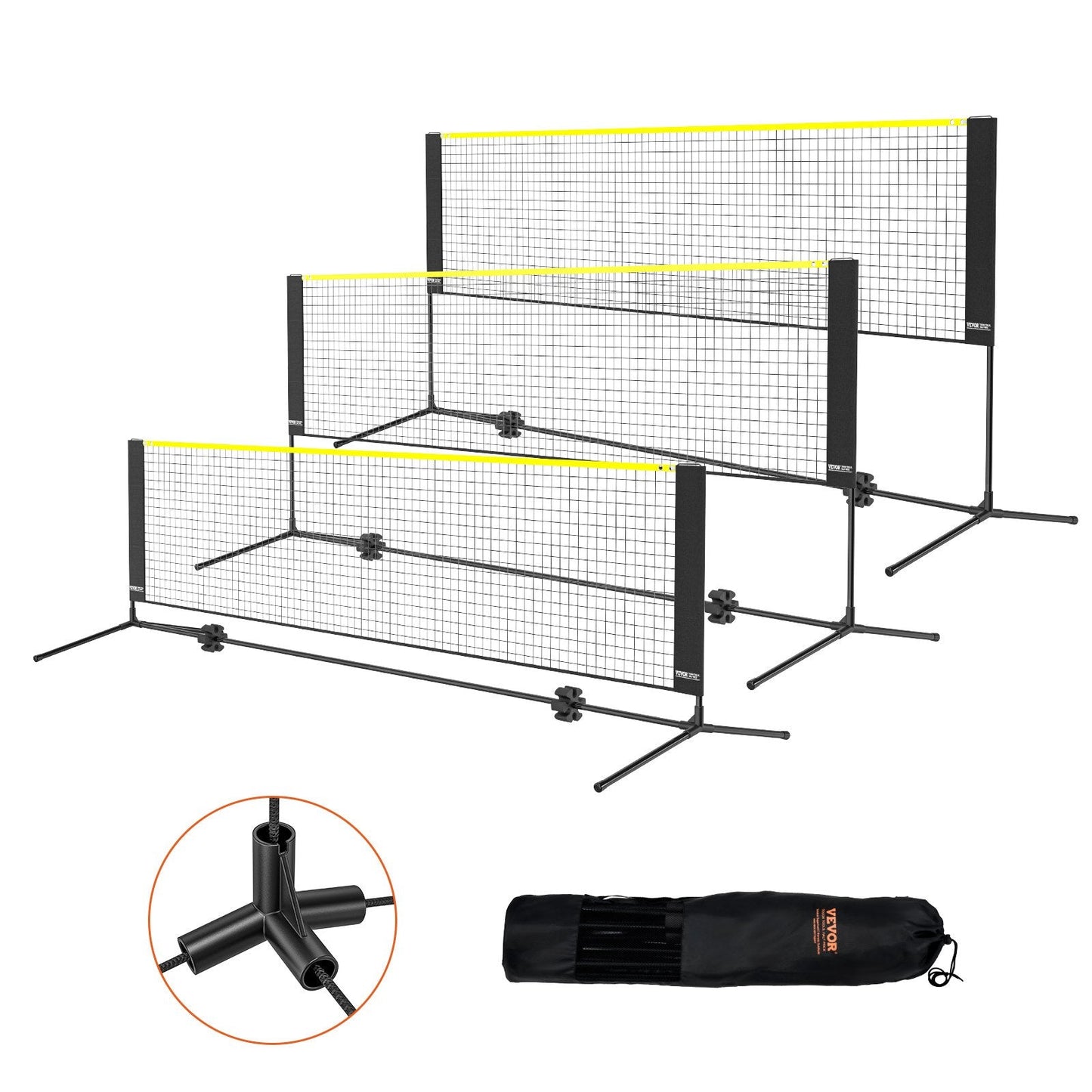 Adjustable Multi-Sport Net, 3m Wide, Portable with Stand and Carry Bag