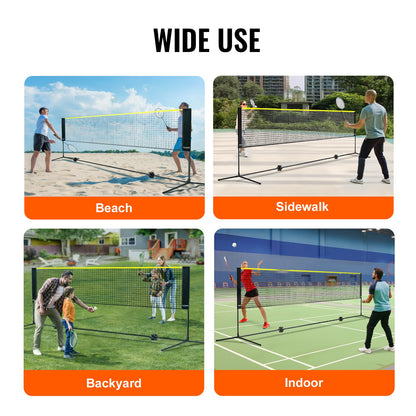 VEVOR Badminton Net, Height Adjustable Volleyball Net, 14ft Wide Foldable Pickleball