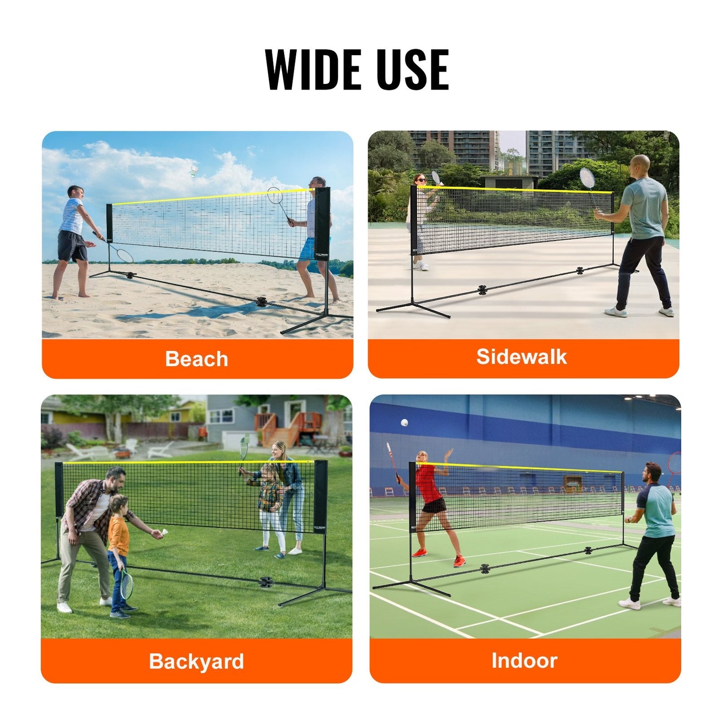 Adjustable Multi-Sport Net: 4.2m Foldable, Portable for Indoor/Outdoor Use