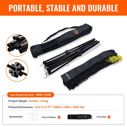 Adjustable Multi-Sport Net: 4.2m Foldable, Portable for Indoor/Outdoor Use