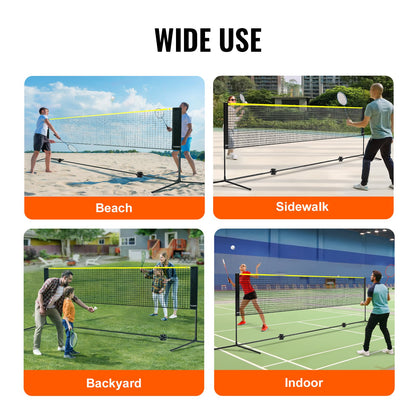 VEVOR Badminton Net, Height Adjustable Volleyball Net, 17ft Wide Foldable Pickleball