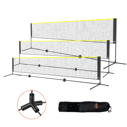 VEVOR Badminton Net, Height Adjustable Volleyball Net, 17ft Wide Foldable Pickleball