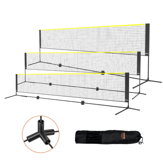 VEVOR Badminton Net, Height Adjustable Volleyball Net, 17ft Wide Foldable Pickleball