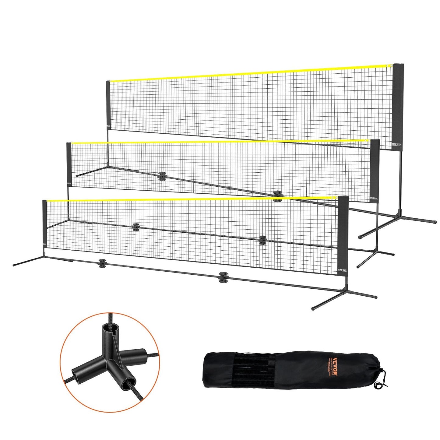 Adjustable Multi-Sport Net: Badminton, Volleyball, Tennis, 5.2m Wide, Portable Set