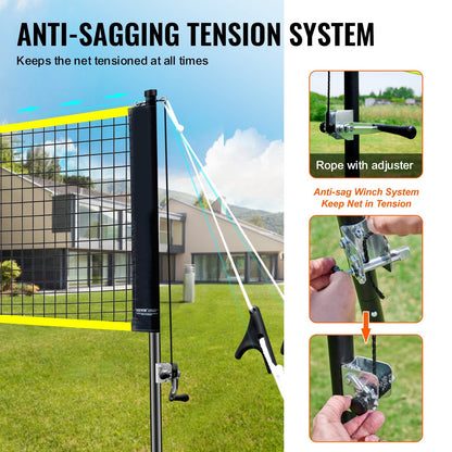 Portable Badminton Set with Rackets and Shuttlecocks for Outdoor Play, 6.15m Net