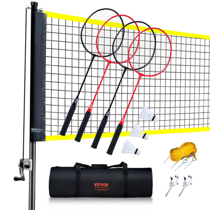 Portable Badminton Set with Rackets and Shuttlecocks for Outdoor Play, 6.15m Net
