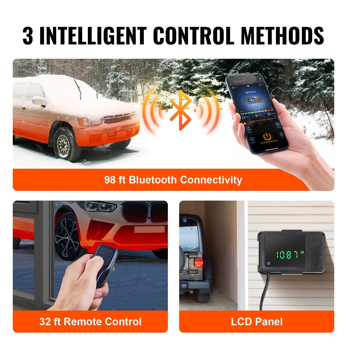 Portable 12V 2KW Diesel Heater with Bluetooth Control & Altitude Adjustment