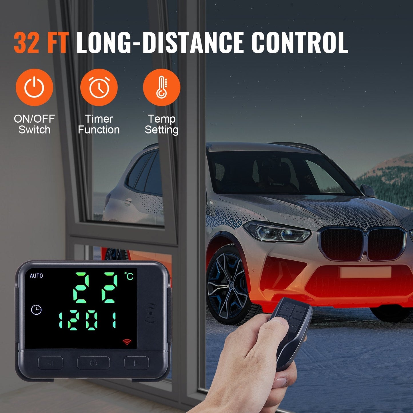 12V 2KW Diesel Air Heater with Remote, LCD, and 10L Tank for RVs and Boats