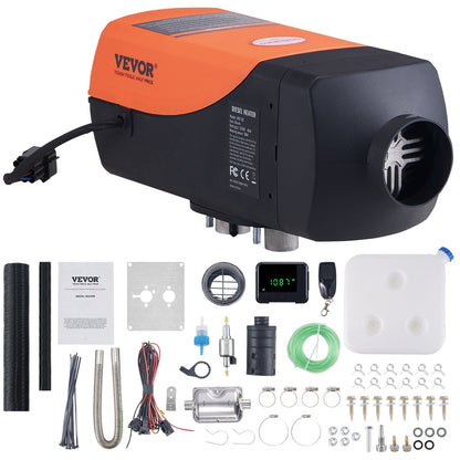 12V 2KW Diesel Air Heater with Remote, LCD, and 10L Tank for RVs and Boats