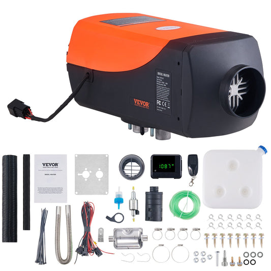 VEVOR Diesel Air Heater, 12V 5KW Diesel Heater with Remote Control and LCD Display,