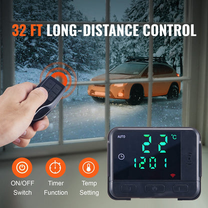 12V 5KW Diesel Air Heater with Remote & LCD, Heats 15-20m², 5L Tank, Quiet Operation