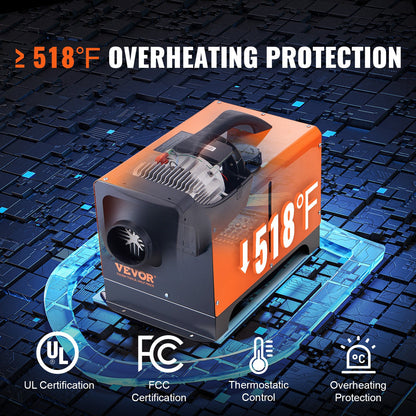 VEVOR Diesel Air Heater, 12V 5KW All-on-one Diesel Heater with Remote Control and