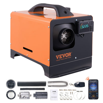 VEVOR 8 KW Diesel Air Heater, Bluetooth App Control All-on-one Diesel Heater with