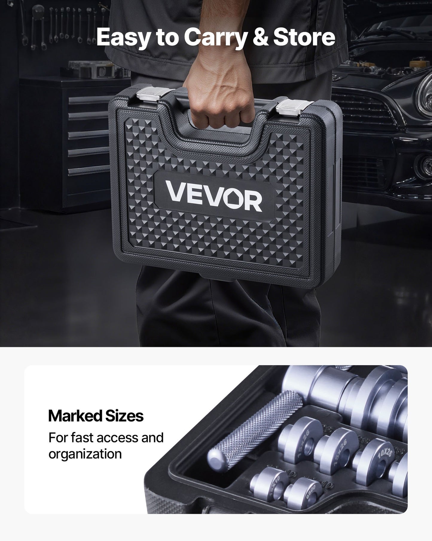 Bearing Press Kit, 25 Pcs, Bearing Race and Seal Driver Set with Bushings & Wrenches, Bushing Driver Tool Set, Heavy Duty Aluminum Alloy Seal Removal Installation Tool Kit with Storage Case