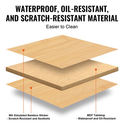VEVOR Bed Tray Table with Foldable Legs, Bamboo Breakfast Tray for Sofa, Bed, Eating,