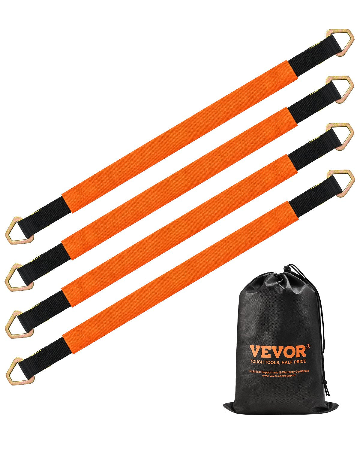 VEVOR Axle Straps Axle Tow Straps D Ring 5.08 cm x 97.536 cm for Trailer Truck
