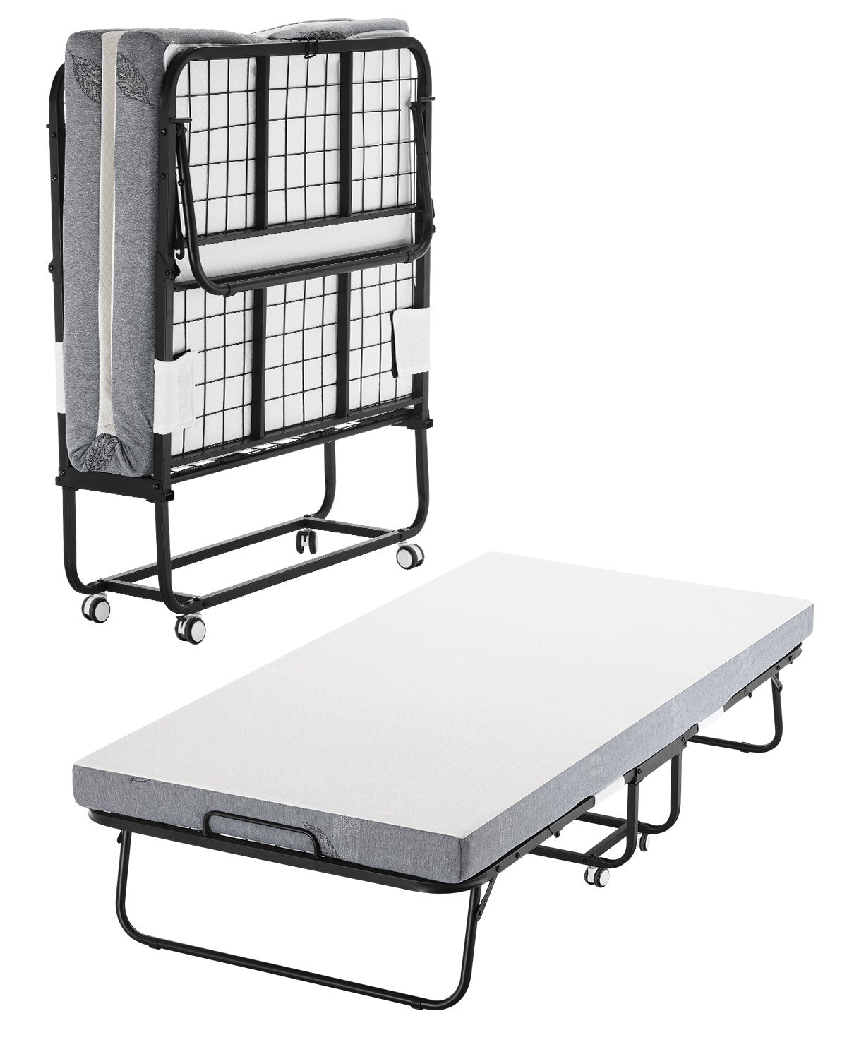 VEVOR Rollaway Bed Folding Bed with 100 mm Foam Mattress for Adults and Guest