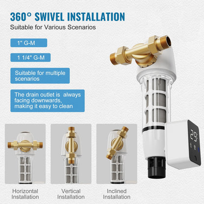 Whole House 40 Micron Sediment Filter, 0.025m for Well Water, 8 T/H Flow Rate