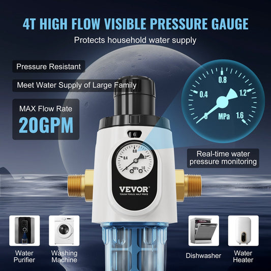 Whole House 40 Micron Sediment Filter for Well Water, 0.75m, 4 T/H Flow Rate