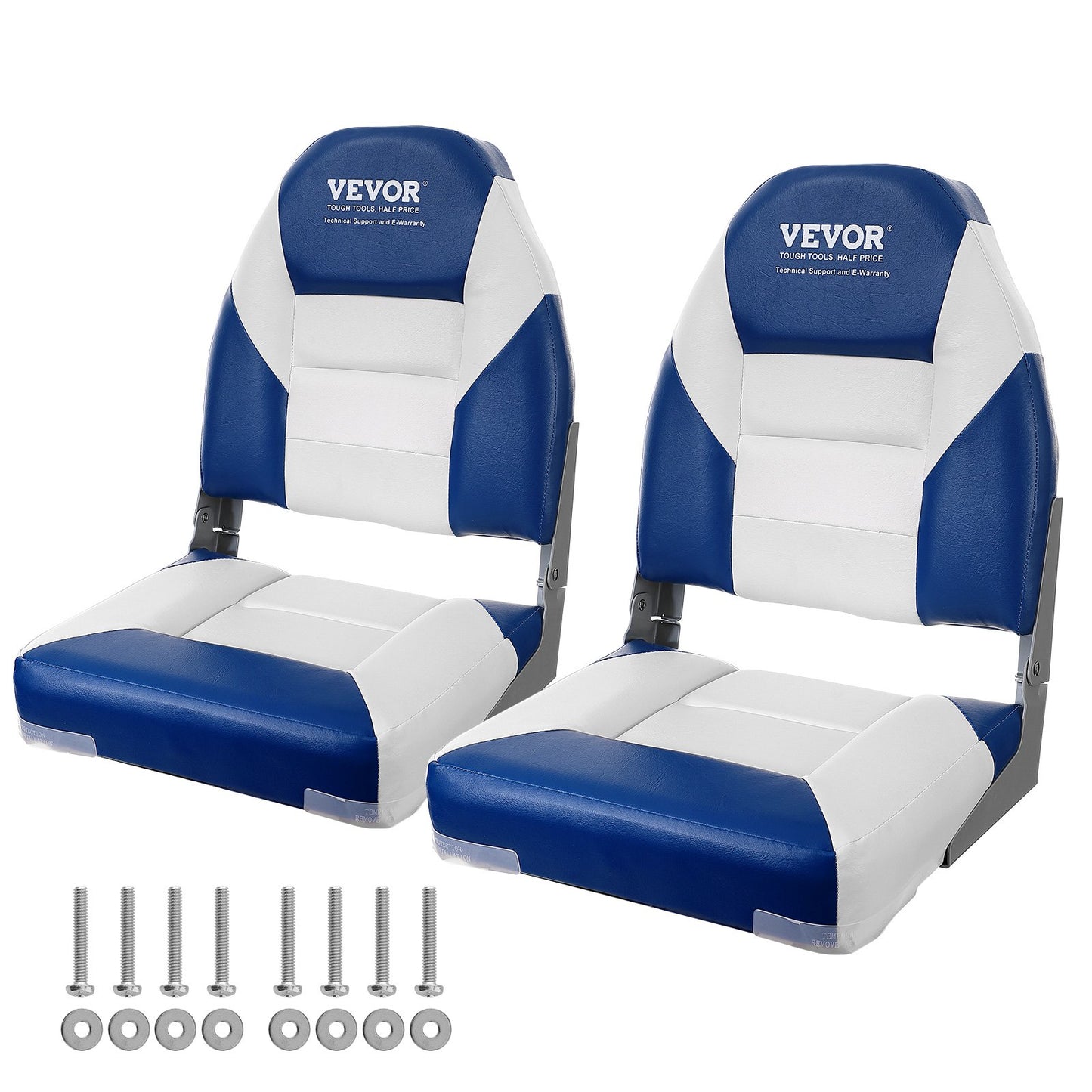 VEVOR Boat Seats, 555 mm High Back Boat Seat, Folding Boat Chair with Thickened