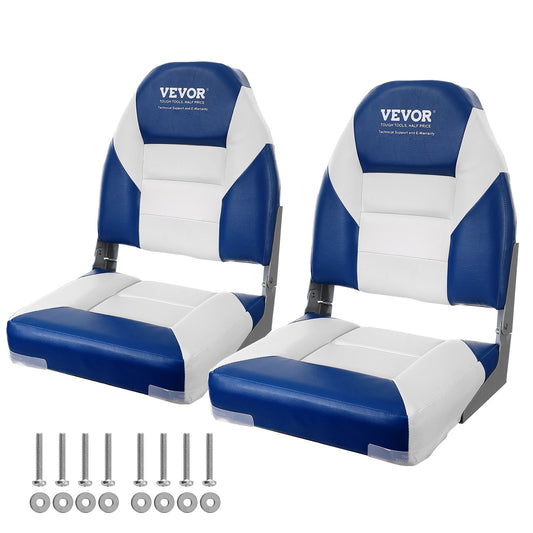 VEVOR Boat Seats, 555 mm High Back Boat Seat, Folding Boat Chair with Thickened