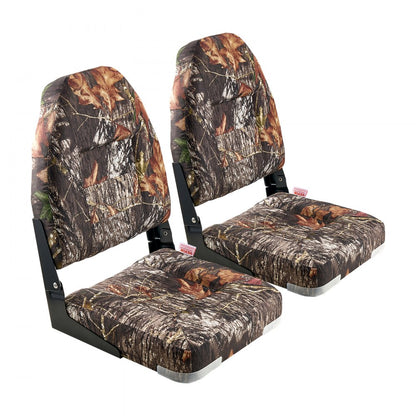 VEVOR Boat Seat High Backrest Flip Up Boat Seat Sponge Cushion Camouflage