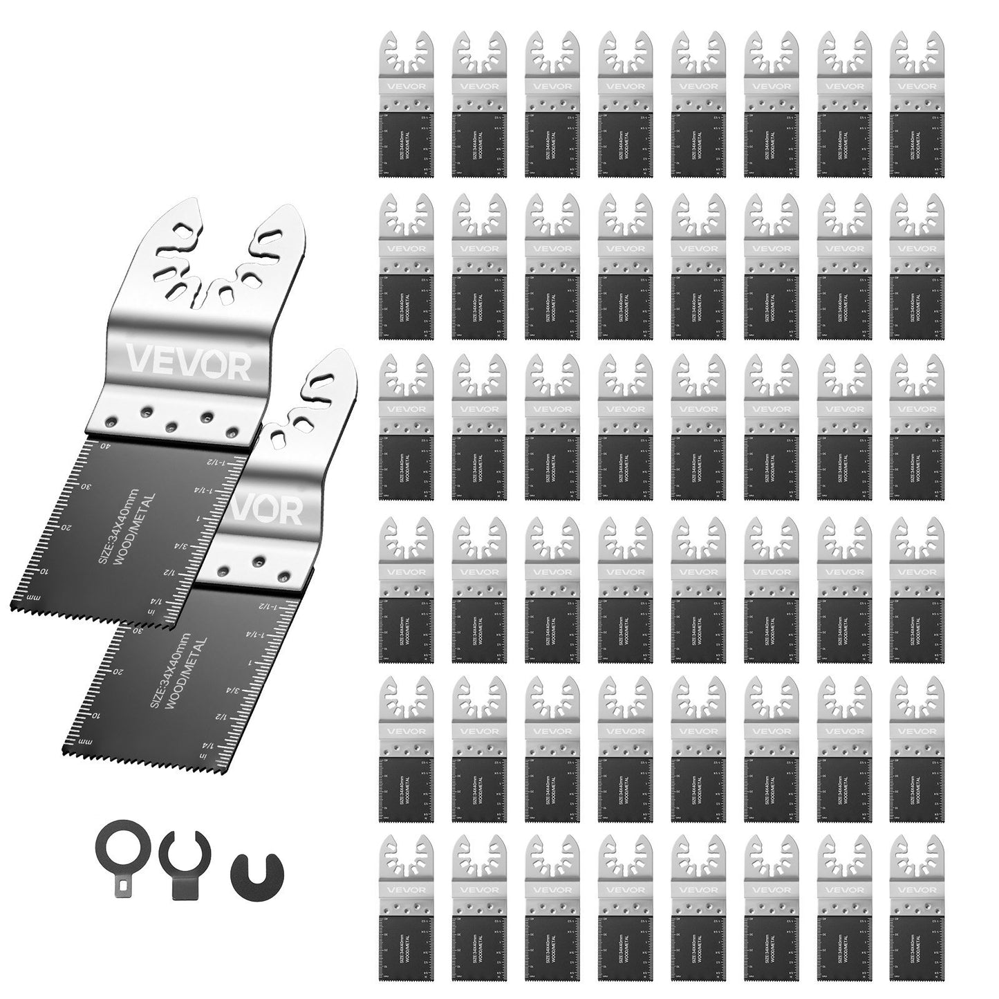 50PCS Bi-Metal Oscillating Saw Blades, Universal Quick Release Oscillating Multi Tool Blades, Multitool Tool Blades for Nails, Soft Metal, Wood, Compatible with Dewalt Milwaukee Bosch Ryobi