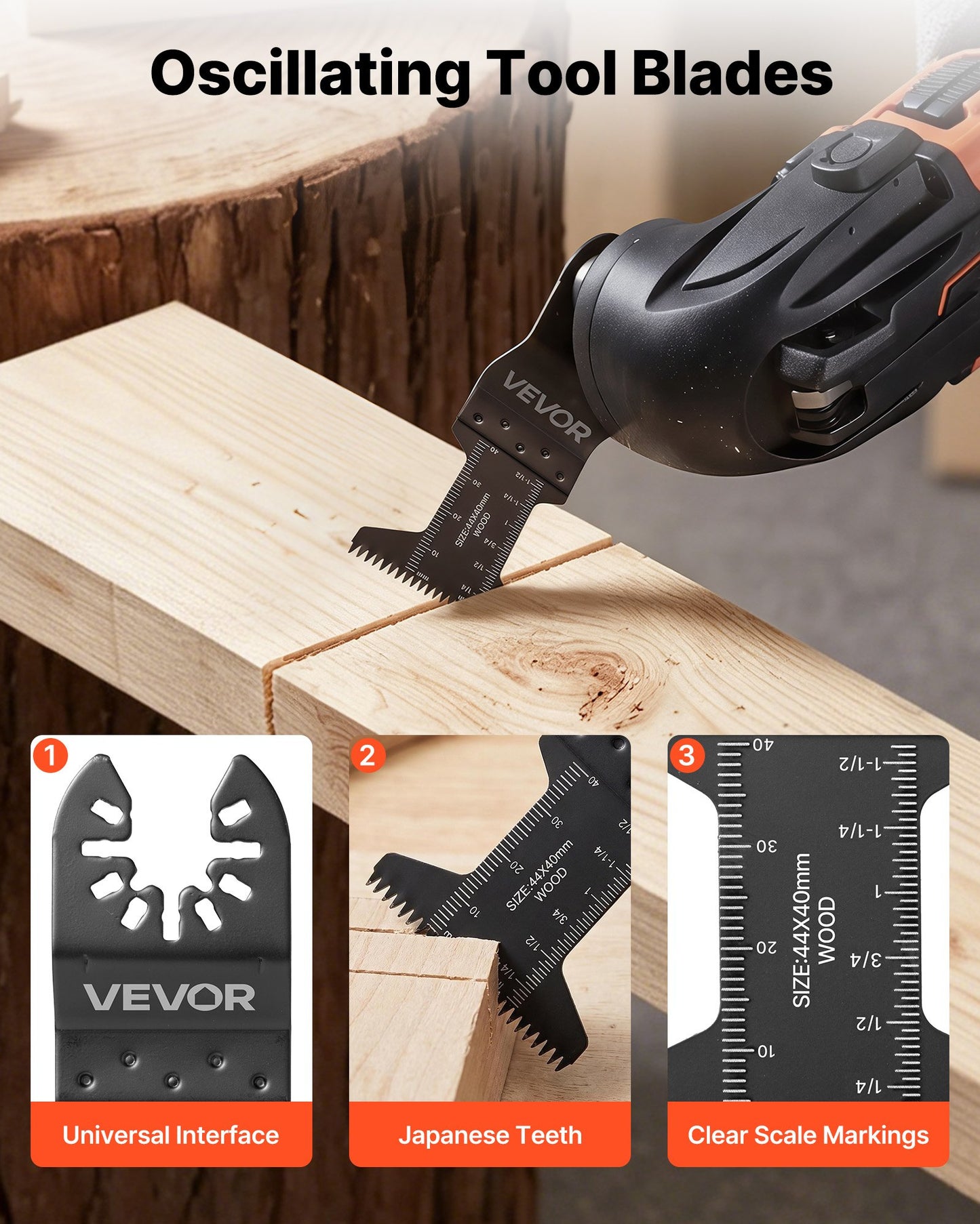 60PCS Oscillating Saw Blades Japanese Teeth, Universal Quick Release Oscillating Multi Tool Blades, Multitool Tool Blades for Wood Plastic PVC, Compatible with Dewalt Milwaukee Bosch Craftsman